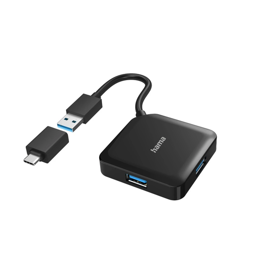 Hama Usb Hub 4 Port Usb3.2 Gen1 Incl Usb-c Adapter