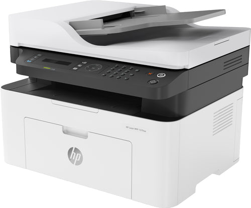 Hp Mono Laserjet  Mfp 137fnw Print Copy Scan And Fax. Control Panel: 2-line Lcd; 30 Buttons (power Cancel Start Navigation (menu Ok Back Left Right) Id Copy Contrast Scale Wireless Numeric & Tel(1 To 9 0 * # Address Book Redial On Hook) Mode (fax Copy Sca