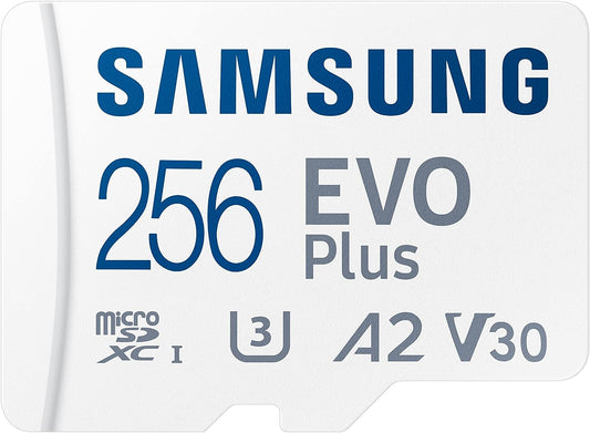 Samsung Evo Plus Microsdxc Memory Card Read : Up To 160mb/s Write : Lower Than Read Speed* Read/write Speed With Uhs-1 Interface Speed Class (u3 V30 A2) 256gb 10 Years Warranty