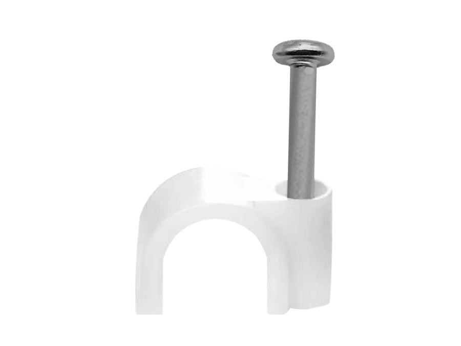 6mm Cable Clips 100 Pack White