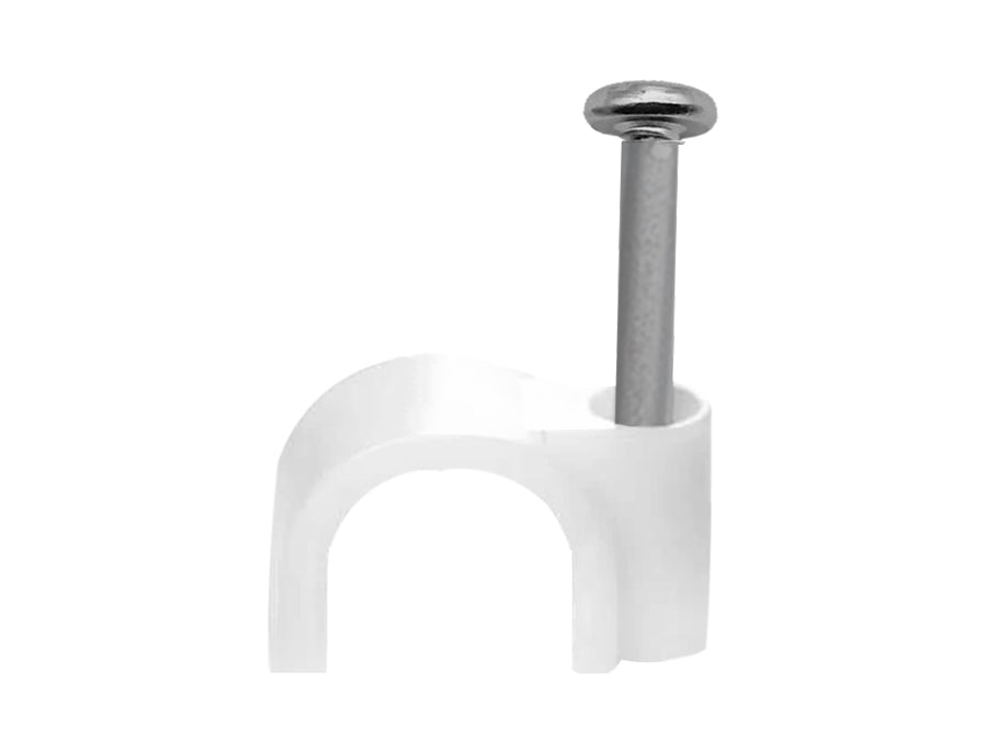 8mm Cable Clips 100 Pack White