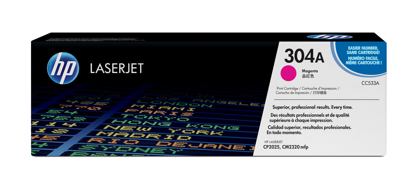 Hp 304a Color Laserjet Cp2025 Magenta Print Toner Cartridge Prints Approximately 2 800 Pgs Using The Iso/iec 19798 Yield Standard