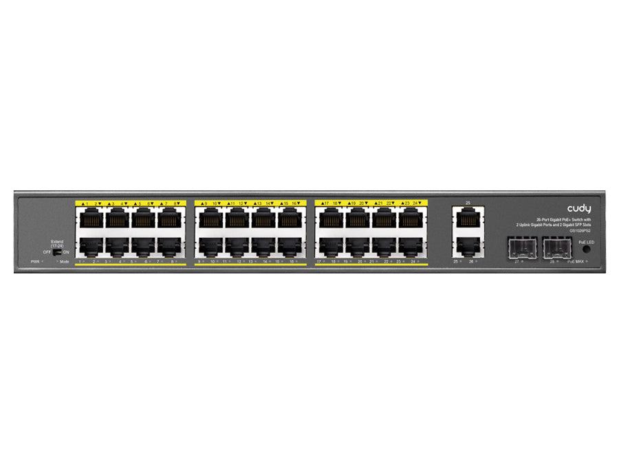 Cudy 24 Port Gigabit Poe 280w 2 Gigabit 2sfp Switch | Gs1026ps2