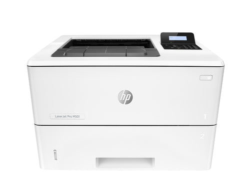 Hp Laserjet Pro M501dn -  5-15 Users Print Up To 43ppm 2-line; Backlit Text Display; 6 Buttons Auto Duplex 256 Mb Standard Memory And 1.5 Ghz Processor Network Ready Standard (built-in Gigabit Ethernet) Paper Weight: Tray 1: 60 To 220 G/mâ² Tray 2 Tray 3: