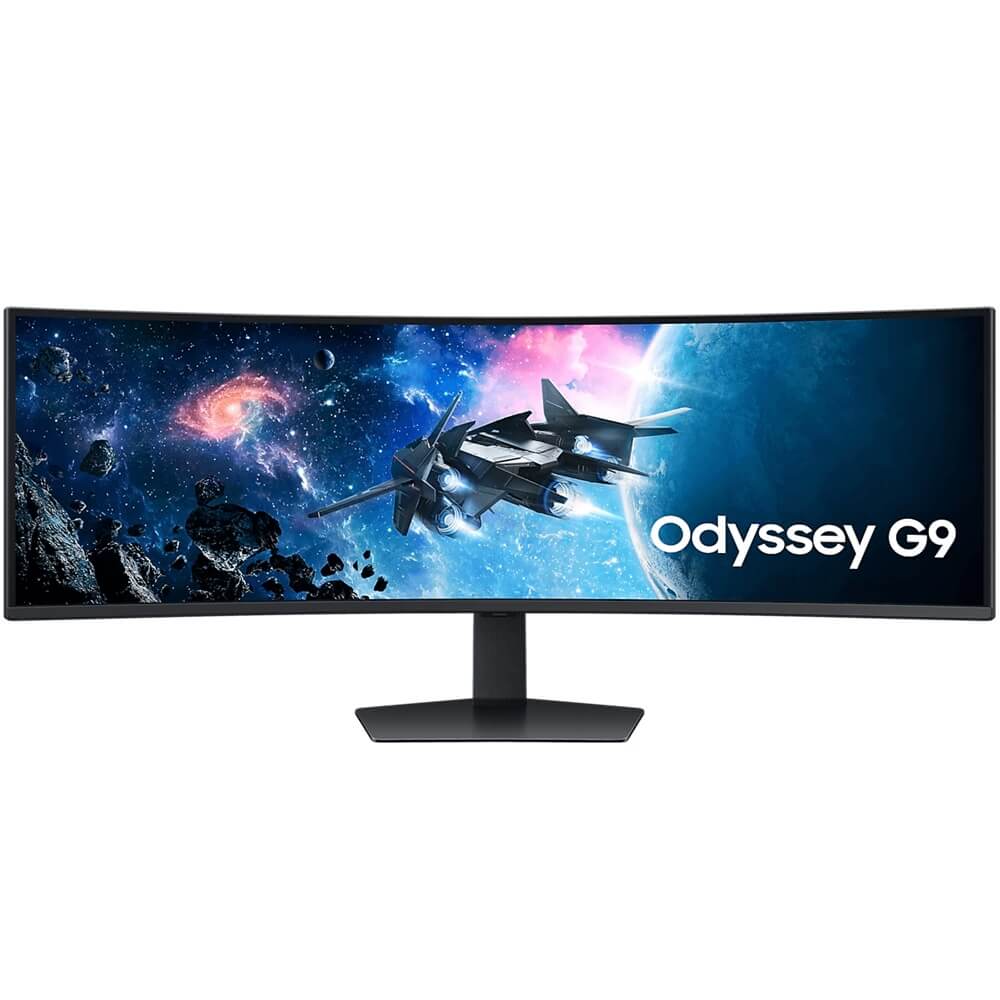 Samsung Odyssey G95c Gaming Curved 1000r Borderless 49" Display Va Response: 1ms Gtg Ar: 32:9 Resolution: 5120x1440 Dqhd Rr: 240hz Hdmi 2x Usb 3.0 Speaker: No Power Supply: External Tilt: Yes Swivel: Yes Pivot: No Height Adjust: Yes Vesa: Yes Accessories: