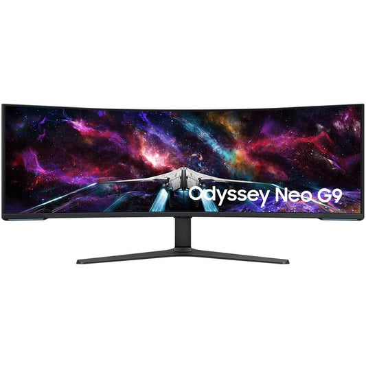 Samsung Odyssey G95nc Gaming Curved 1000r Borderless Matte 57" Display Va Mini Led Response: 1ms Gtg Ar: 32:9 Resolution: 7680x2160 (duhd)  Rr: 240hz Hdmi (x2) Usb 3.0 (x2) Speaker: No Power Supply: Built-in Tilt:  Swivel: Yes Pivot: No Height Adjust: Yes