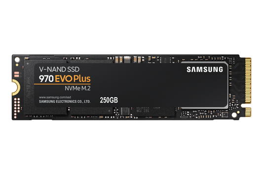 Samsung 970 Evo Plus 250gb Nvme Ssd - Read Speed Up To 3500 Mb/s Write Speed To Up 2300 Mb/s Random Read Up To 280000 Iops Random Write Up To 550000 Iops;pcie 3.0 X4 Nvme 1.3; V-nand 3bit Mlc; Phoenix Controller; 512mb Low Power Ddr4 Sdram 150 Tbw 1.5 M H