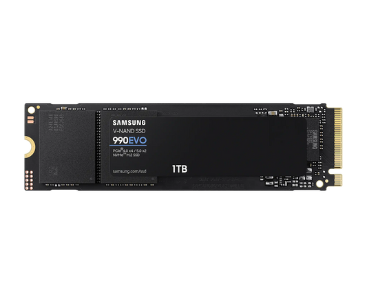 Samsung 990 Evo Plus 2tb Nvme Ssd - Read Speed Up To 5000 Mb/s Write Speed To Up 4200 Mb/s Random Read Up To 700000 Iops Random Write Up To 800000 Iops; Pcie 4.0 X4/5.0 X2 Nvme 2.0;  V-nand Tlc; In-house Controller; Hmb(host Memory Buffer) 1200 Tbw 1.5 M