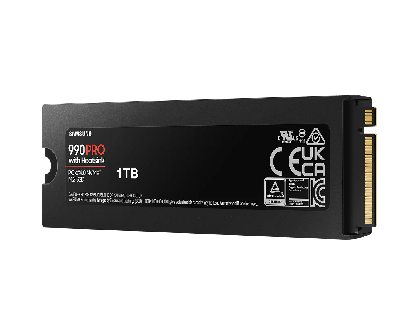 Samsung 990 Pro 1 Tb Nvme Ssd W/heatsink - Read Speed Up To 7450 Mb/s Write Speed To Up 6900 Mb/s Random Read Up To 1200000 Iops Random Write Up To 1550000 Iops Pcie 4.0 X4 Nvme 2.0 V-nand 3bit Mlc In-house Controller; 1gb Low Power Ddr4 600tbw 5 Year Car