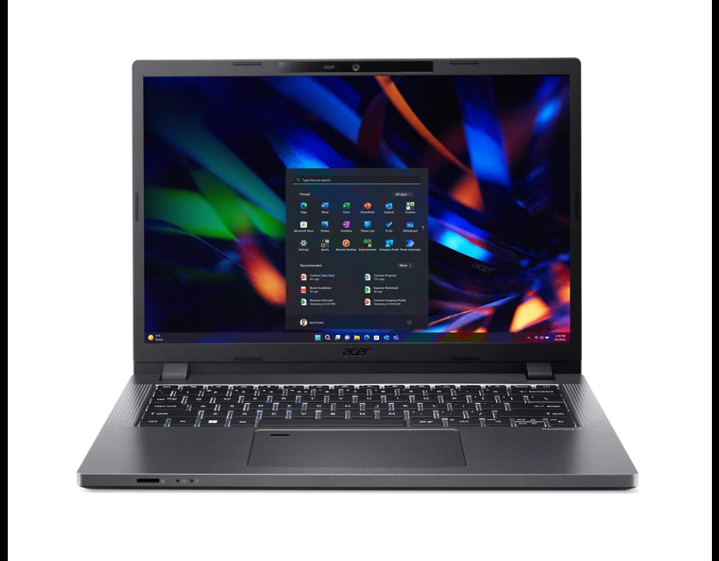 Acer Tmp214-55-tco-71bj 14" Wuxga Ips Slimbezel Intelâ® Core I7-1355u 8 Gb Ddr4 Memory 1024gb Pcie Nvme Ssd Wifi6e+bt Uma  No External Video Memory Micro Sd Card Reader Fingerprint Reader Fhd Ir Camera 50wh Li-ion Battery 65w Windows 11 Pro 3 Year Onsite