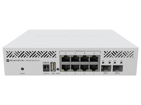 Mikrotik Cloud Router Switch 8 Port 2.5gbps Ethernet 2sfp+ | Crs310-8g+2s+in