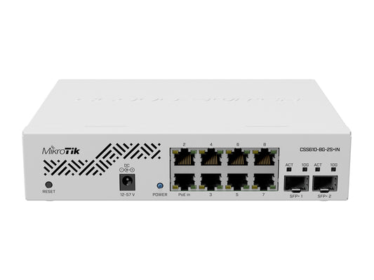 Mikrotik Swos Smart Switch 8 Port Gigabit 2sfp+ Poe Input | Css610-8g-2s+in