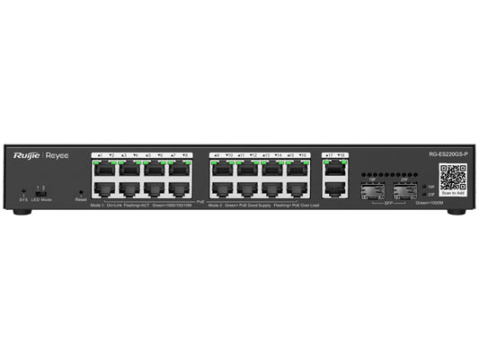 Reyee 18 Port Gigabit With 16 Poe 250w 2sfp Smart Managed Switch | Rg-es220gs-p