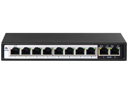 Scoop 10 Port Gigabit 8 Ai Poe 96w Switch