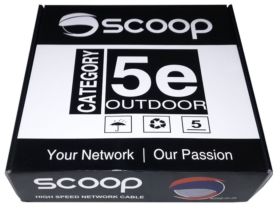 Scoop 100m Box Cat5e Outdoor Ftp Cca Cable