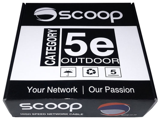 Scoop 100m Box Cat5e Outdoor Ftp Cca Cable