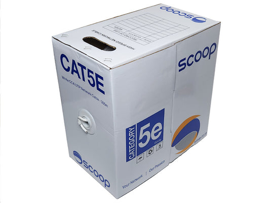 Scoop 305m Box Cat5e Cca White Utp Cable